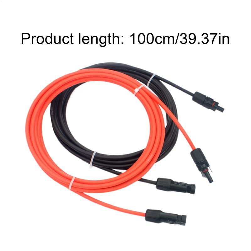 Extension Cable 1M Solar Panel Cables UV Resistant Protective Wire 1M For Boats Car Home Photovoltaic Systems Outdoor Use