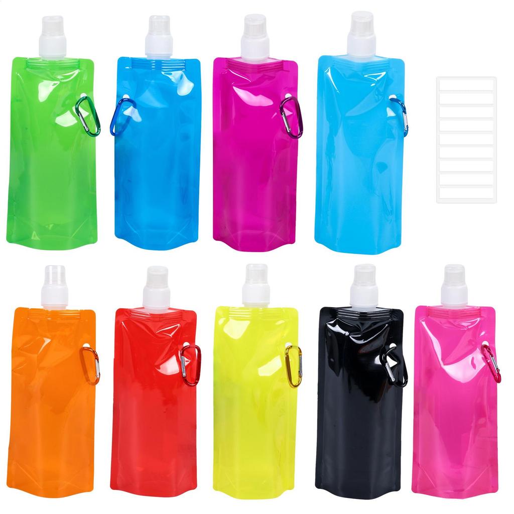 480ML Portable Foldable Silicone Folding Water Bottle Water Bag Outdoor Sport Supplies Hiking Camping Soft Flask Bag