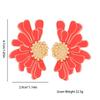 Retro Alloy Floral Stud Earrings Temperament Texture Painting Oil Flower Earrings Women