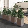 Pots, 4 Pcs, Brown, 30X30X37 Cm, Polypropylene