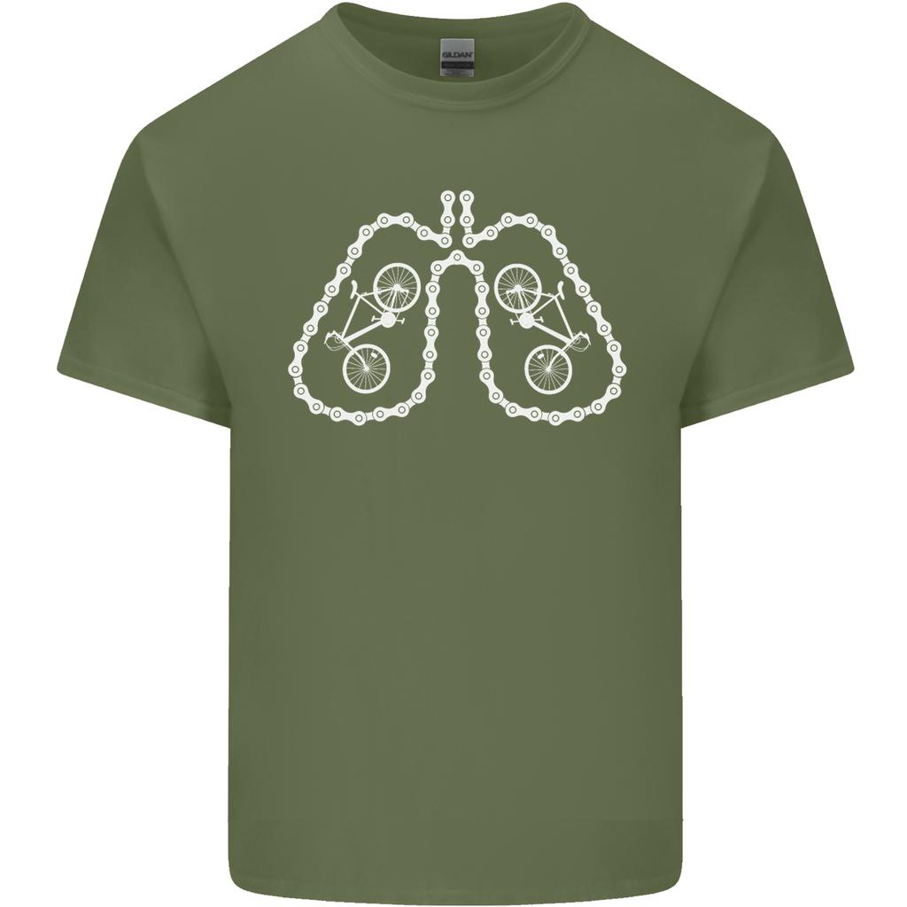 Bicycle Lungs Cyclist Funny Cycling Bike Unisexs Light Cotton Tshirt