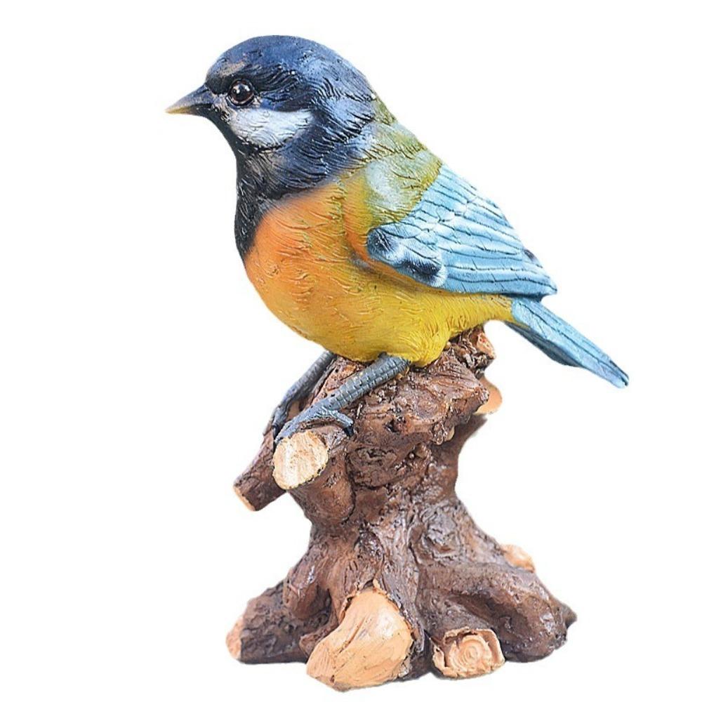 Vintage Garden Bird Sculpture Cute Bird Statue Durable Miniature Bird Figurine Outdoor Patio Porch