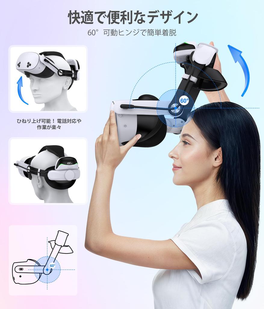 Elekasumi Meta Quest 2 Head Strap for VR 7500mAh Magnetic Double Knob Fast Comfortable Balance Strap for Meta Quest 3/Quest 3S/Quest Headsets,