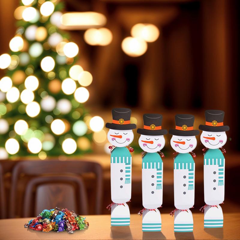 Різдвяна подарункова коробка для пакування подарунків, подарункові пакети, мультяшний дизайн, DIY 3D дизайн, товари для вечірок, для упаковки цукерок, креативні, 24 шт./набір