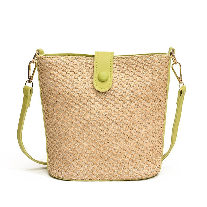 Elegant Pvc Bucket Bag 2024 Trendy Woven Design National Style Crossbody