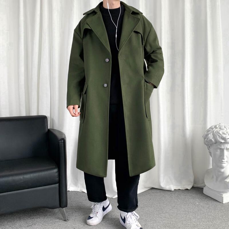 ROMON Men's Vintage Business Casual Mid-Length Windbreaker
