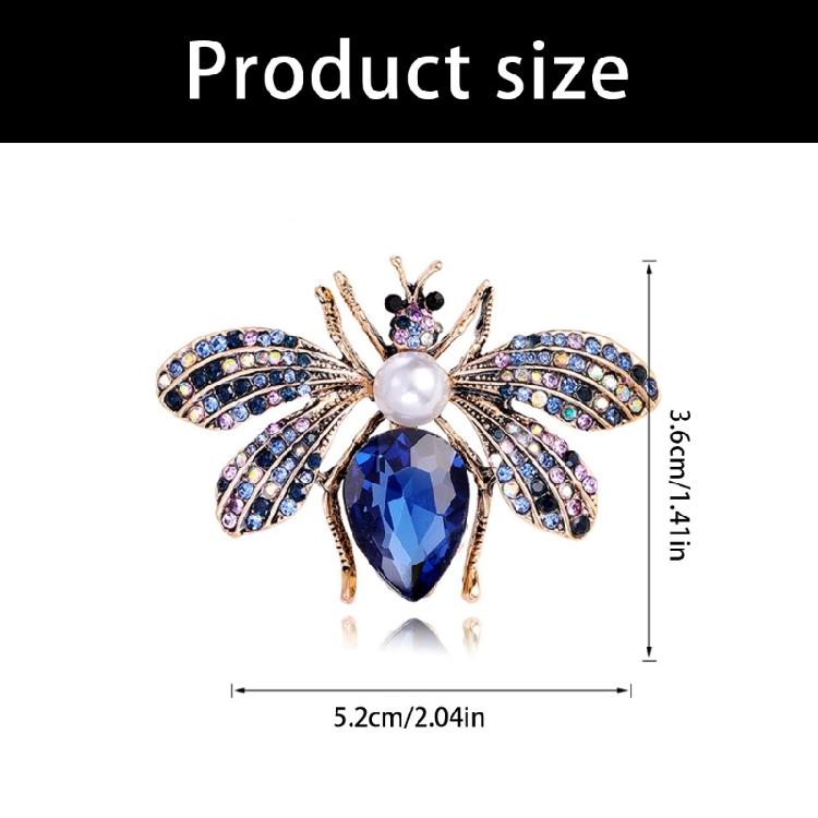 Elegant Bees Shaped Brooch with Diamonds Versatile Accessory for Outfits Zinc Alloy Construction Clothing Accessory