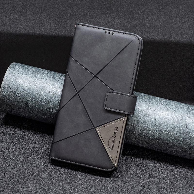 Mi11Lite Geometric Phone Protect Case on For Xiaomi 11 Lite 5G NE Leather Wallet Case for Xiaomi Mi 11 Lite Magnetic Cover Funda