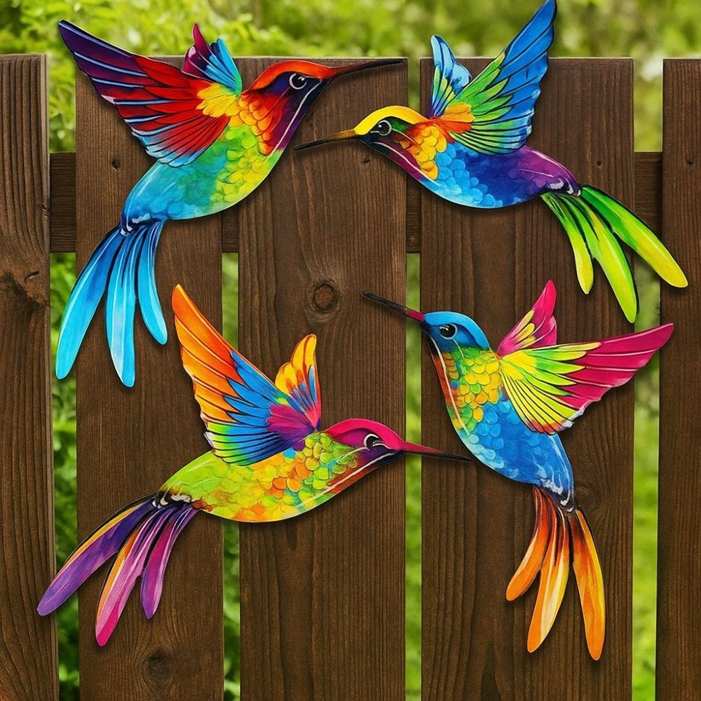 

Rustic Wooden Bird Wall Decor European Style Bird Wall Art Outdoor Garden Decor 4pcs