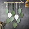 Vintage Handwoven Cotton Leaf Tapestry Artistic Wall Decoration Tree Leaf Handcrafts Wood Beads Tapestries for Home Room