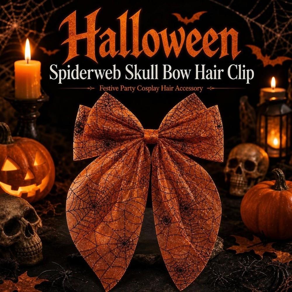 Embroidery Bowknot Mesh Bow Hair Clips Lace Tulle Cosplay Hairpins Witch Party