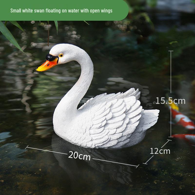 Floating Swan Garden Fountain Sculpture