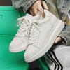 Fashion New Men's Designer White Genuine Leather Invisible Platform Height Increasing Shoes Male Causal Flats Moccasins Walking Sneakers