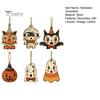 Black Cat Mummy Wooden Tree Pendants 6Pcs Vintage Halloween Ornaments for Decorations, Pumpkin Wood Cutout Pastoral Cute Indoor Decor Owl Hanging