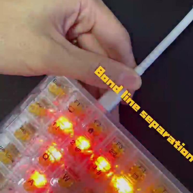 Y-FRUITFUL 84-Key Wired Mechanical Keyboard with Transparent Keycaps - Black, Yellow Switches