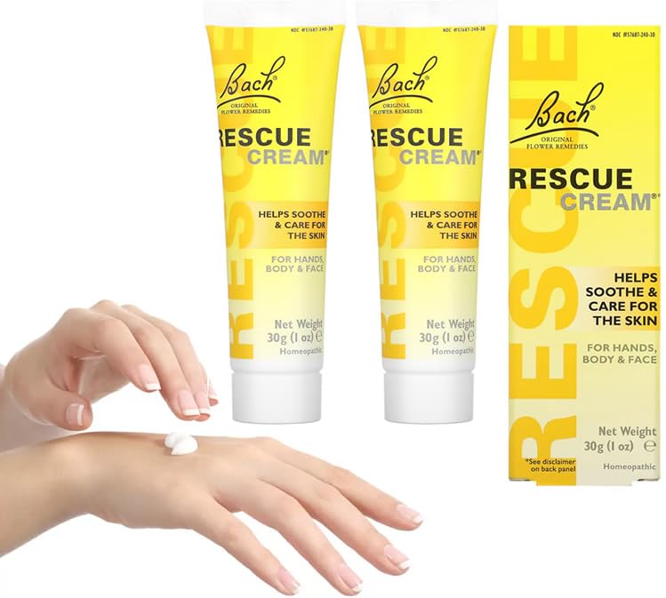 

x 2 Bach Flower Remedy Rescue Cream LsSet [бутылочки 1 унция/30 г]