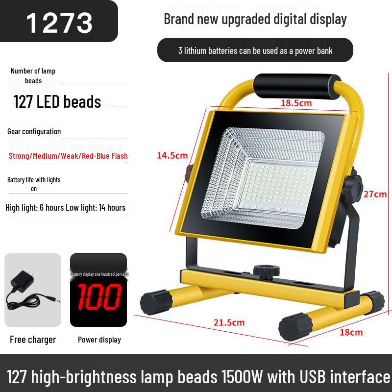 Rechargeable Super Bright Floodlight for Emergency, Construction, and Outdoor Use