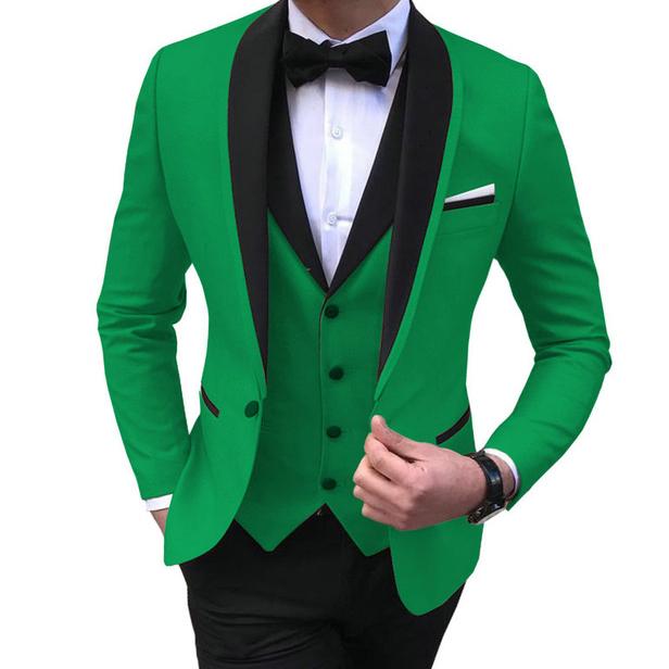 Abiti da uomo 3 pezzi Costume da festa Abiti slim fit Giacca, pantaloni e gilet per matrimonio