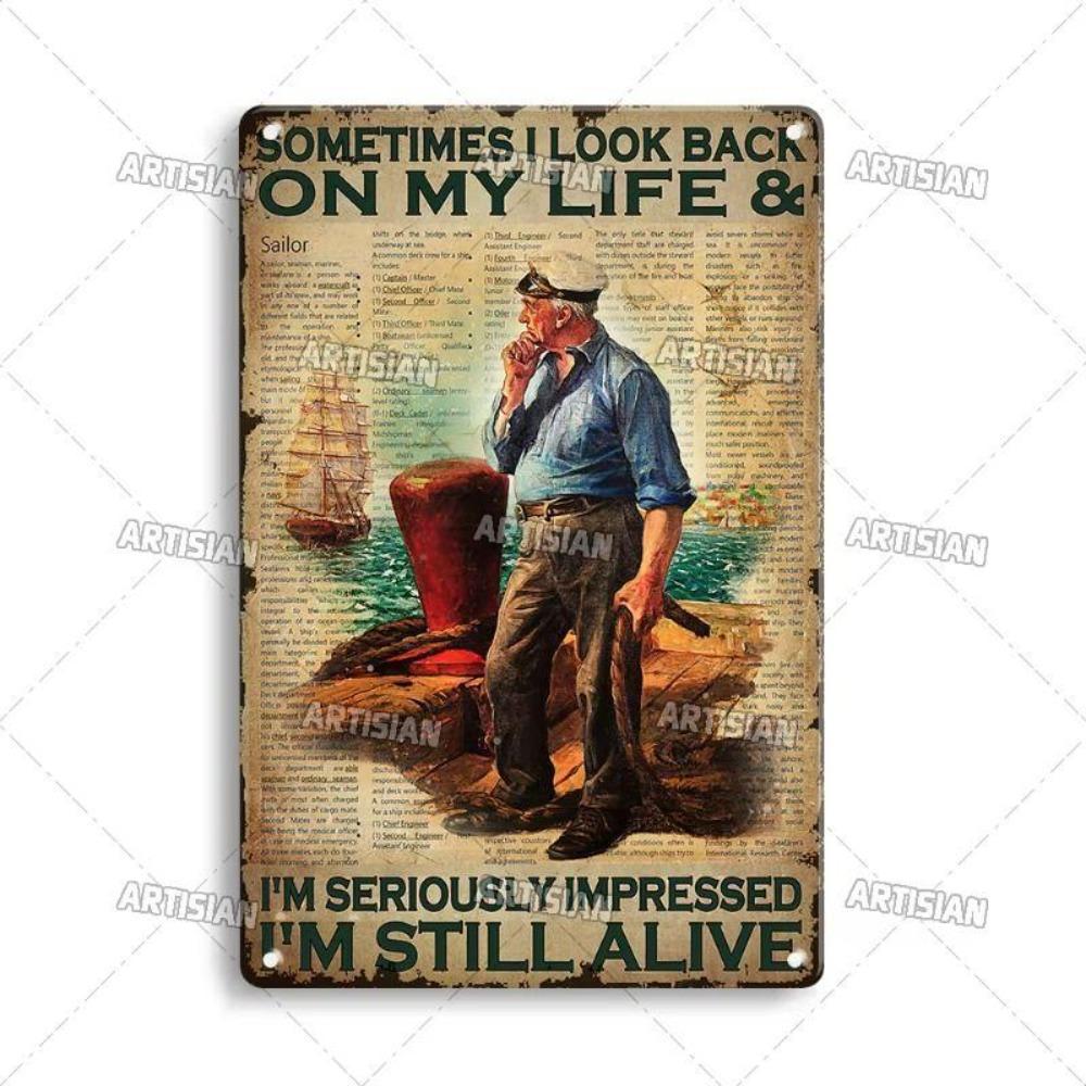 Retro Vintage Metal Tin Sign, 20x30cm Wall Art Decor for Living Room Kitchen