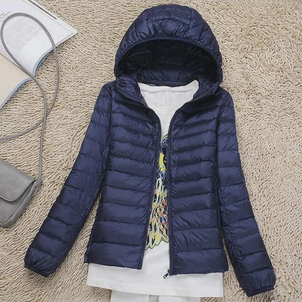 Dames Ultralicht Kort Donzen Katoenen Jack - Opstaande Kraag Winterjas