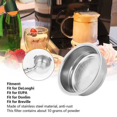 Coffee Machine Strainer Filter Strainer 51mm Single Layer Stainless Steel Coffee Machine Filter Strainer Bowl Fit for DeLonghi