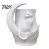 3D Printed Moon Cat Vase, Decorative Fresh/Dried Flowers Vase, Minimalist Pen & Makeup Brush Storage Holder, Unique Desktop Decor Gift for Cat Lovers