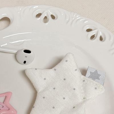 Y2k Japanese Earphone Decoration Accessories Handmade Fabric Star Wave Point Earphone Storage Bag Data Cable Office Organizer