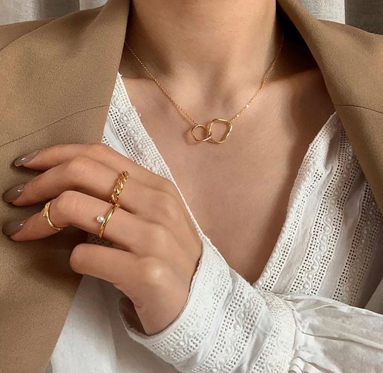 Fashion Simple Double Layer Star Moon Charm Necklace Delicate Clavicle Chain Zircon Necklace For Women Jewelry