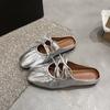 Breathable and Lightweight Silver Bag Head Flat-bottomed Slippers for Women's Summer Wear 2025 New Non-slip Soft-bottomed Versatile Sandals