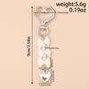 Cute Alloy Love Heart Keychain Women Girls Pearl Bowknot Key Ring Pendants Handbag Decor DIY Handmade Key Chain Gifts