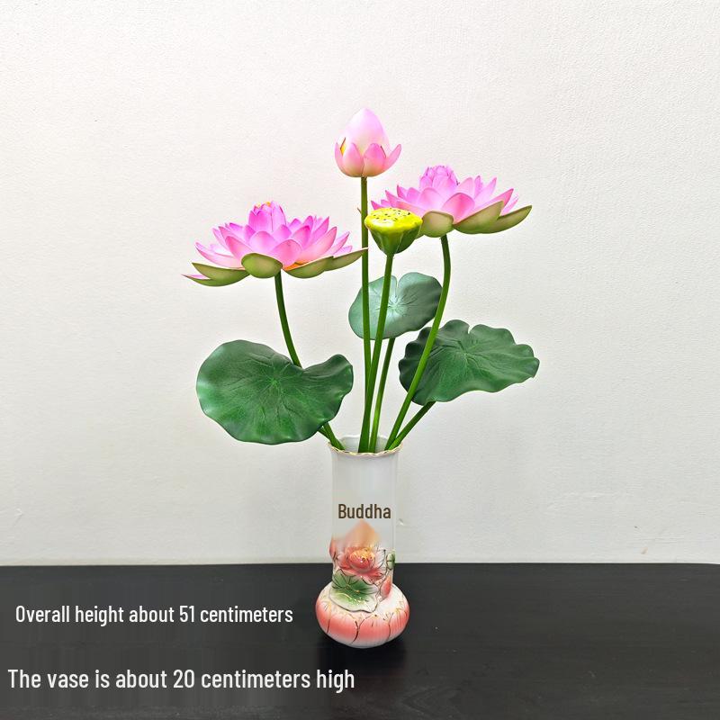Petites Fleurs Artificielles Décoration Lotus Lys pour Maison & Offrandes à Bouddha