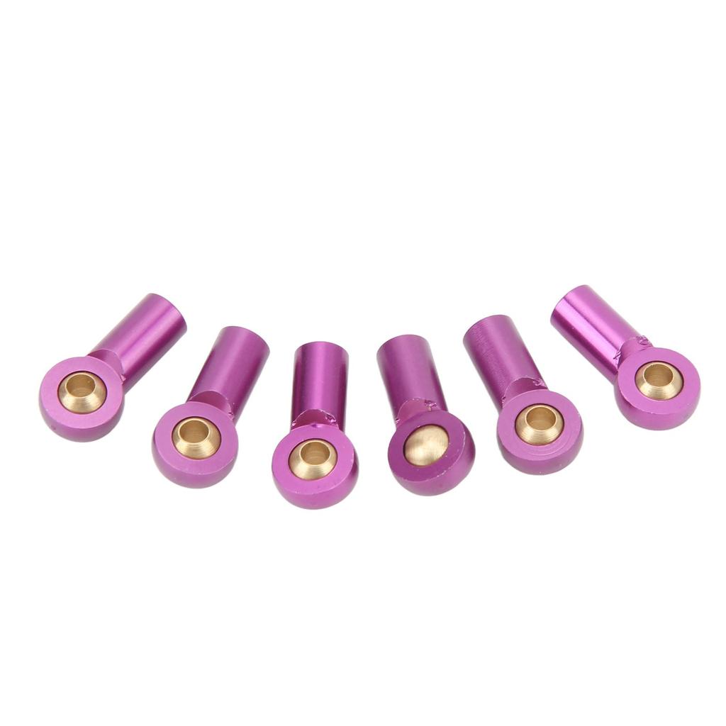 6Pcs Aluminum Alloy M3 Link Rod Tie Rod End Ball Head Joint Holder for 110 RC Car Purple