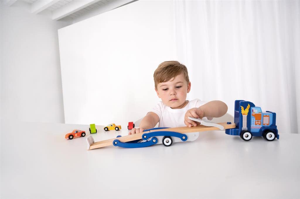 Scratch Wooden Car Carrier Wooden Toy Vehicle Slope Toy 6181098 Authentic
