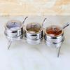 Fanshun 201 Stainless Steel 3-Piece Seasoning Jar Set with Rack