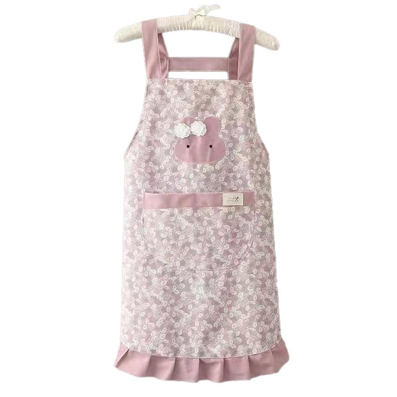 Housework Floral Restaurant Kitchen Cotton And Linen Striped Apron