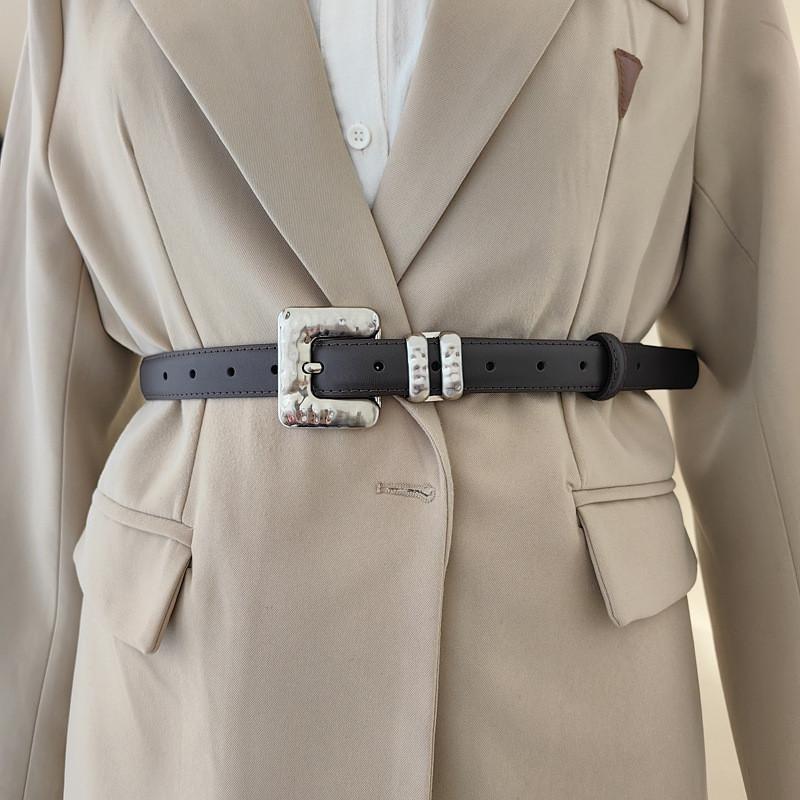 Style Womens Minimalist Derma Waist Belt Metal Pin Buckle Dress Belt Shapewear