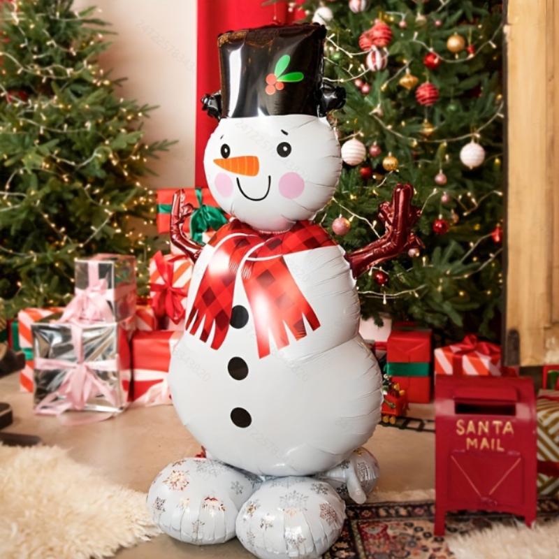 2pcs Festive Christmas Snowman Balloon,Standing Foil Inflatable,Perfect for Holiday Mall or Home Decor, Christmas Decorations