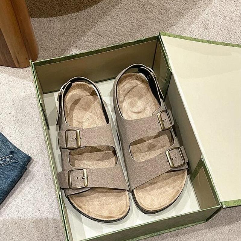 Flat Slippers Women Men Slippers Luxury Indoor Bottom Non Slip Cork Slippers Women's Beach Outdoor Home Flip Flops Sandals2024