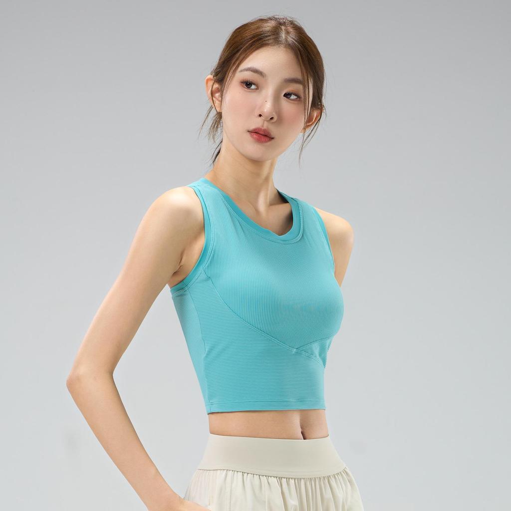 Women's Shockproof Yoga Tank: Wearable One-Piece Fitness & Pilates Bra Top