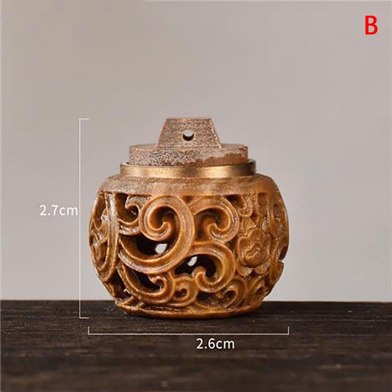 1Pc Hollow Box Pendant Accessories Portable Mini Lotus Sandalwood Sachet Medicine Pill Case Rescue Storage