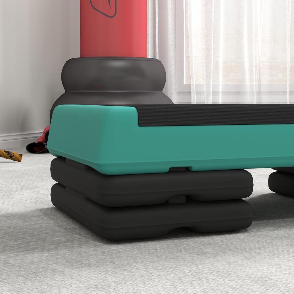 Adjustable Fitness Stepper, with Non-Slip Surface, for Home, Gym, Office Workout, Green