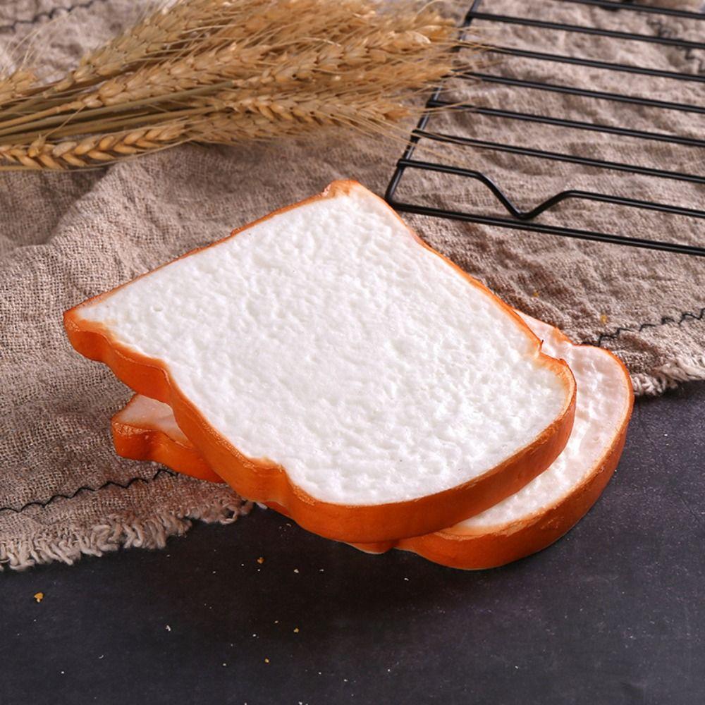 Soft Cake Toast PU Model Scale Food Fake Bread Ornaments Artificial Fake Bread Model Kitchen Toy