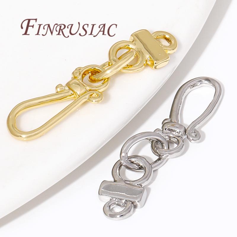 18K Gold Plated Connectors For Bracelets,Brass End Hooks Connector Clasp For Jewelry Making DIY Necklace Accessories