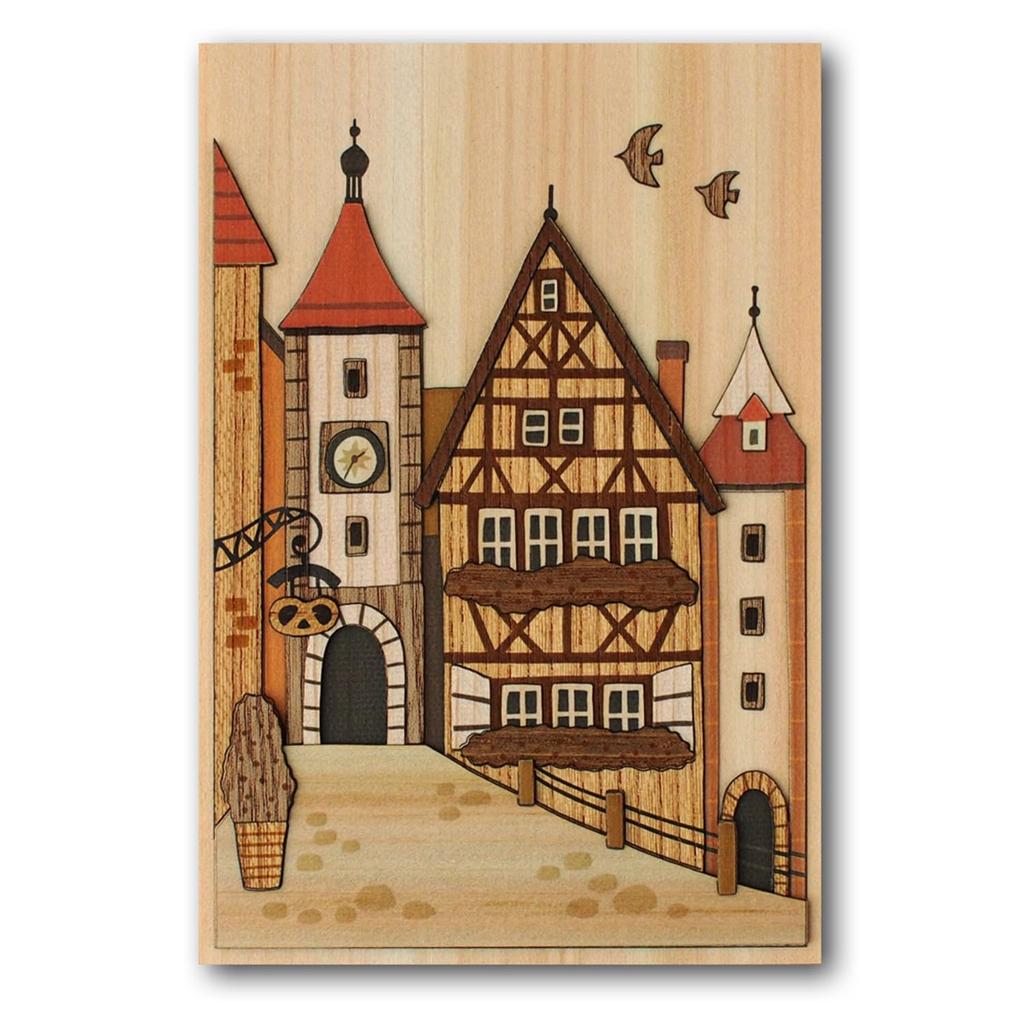KINOWA Woodblock Printing Original German Made In Japan "Romantic Road" Kit, Handmade, Streetscape,