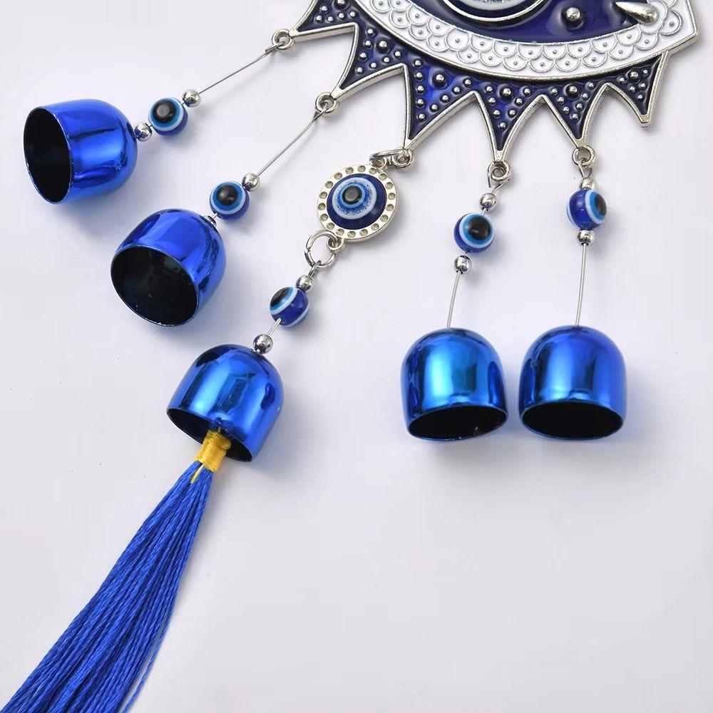 Flower Plate Evil Eyes WindBell Wall Decor Blue Eye Wind Chime  Entrance Window