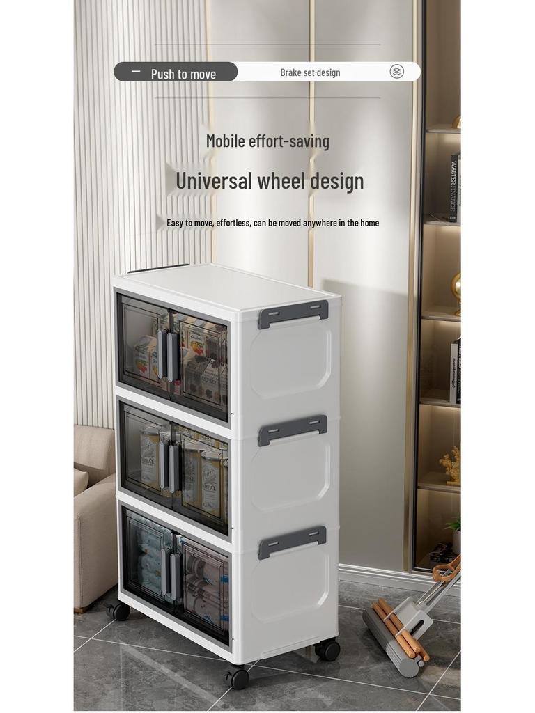 Foldable Plastic Storage Cabinet: Flip-Top Wardrobe Organizer for Clothes and Medicine