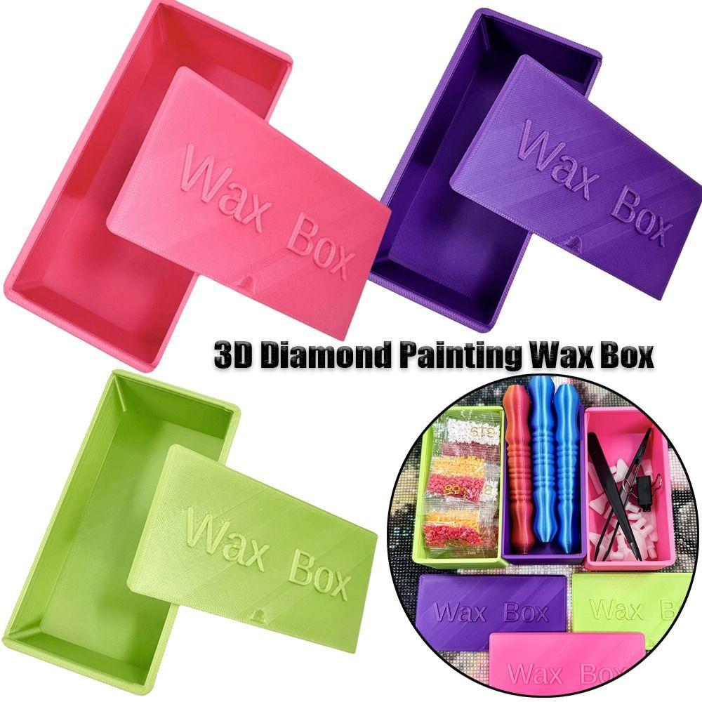 DIY Craft 3D Diamond Painting Wax Box Embroidery with Lid Diamond Painting Pen Containers Plastic Colorful Pencil Case