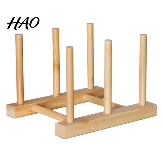 Cabinet Tableware Organizer Kitchen Storage Rack Bamboo Anti-skid Plate Pot Lid Dish Laptop Bowl Drying Holder Organization Cutting Board Drainage