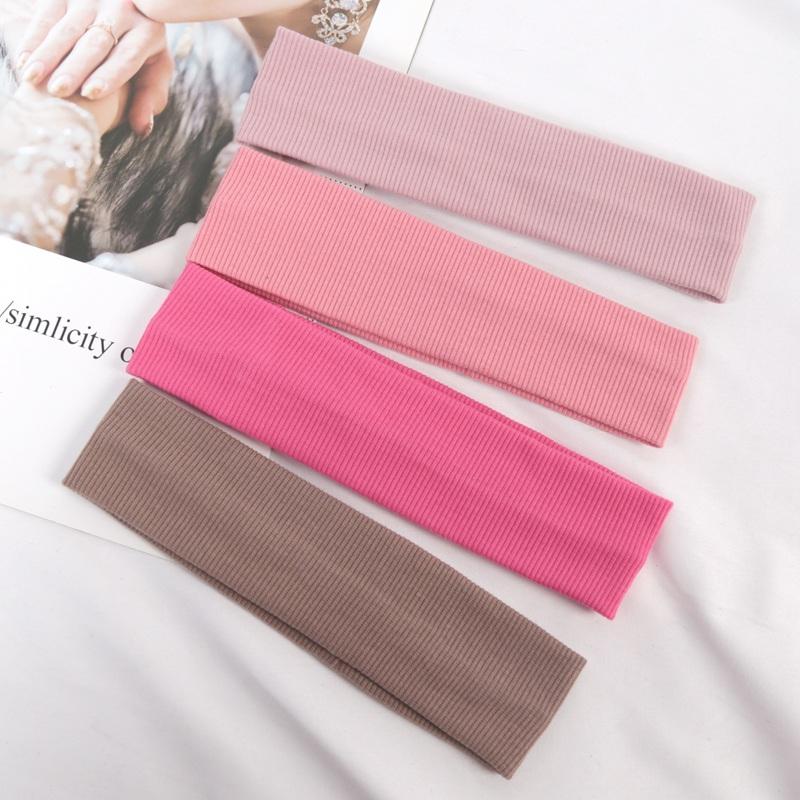 4PCS Solid Color Elastic Hairband Running Fitness Sport Headband Yoga Sweat-absorbing Headband Fashion Headband Hair Accessories