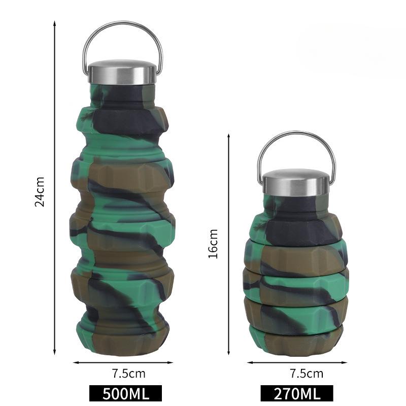 Outdoorové sporty Jedlý silikonový kelímek na vodu Netěsnost Cestovní výsuvný skládací hrnek Horolezectví Fitness Přenosná silikonová láhev